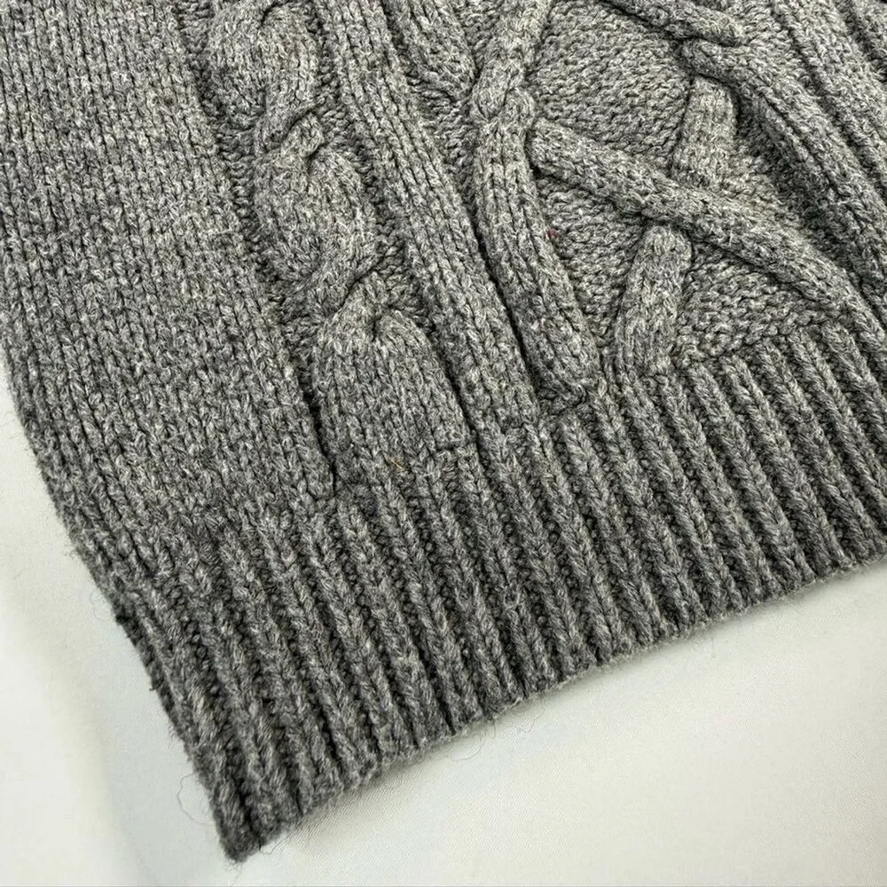 VINTAGE OSHKOSH B’GOSH Gray Cable Knit Sweater Vest Kids Size 7 Preppy Coastal
